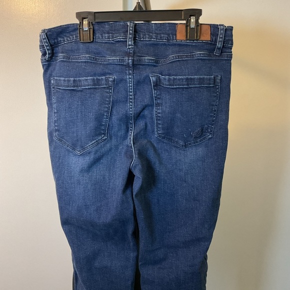 14. Karl Lagerfeld Blue Skinny Jeans Classic Style Fringe Trim 5 Pockets Size 10 - Picture 5 of 5